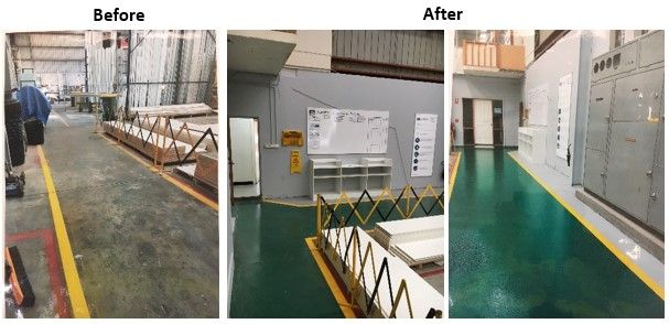 5S before and after floor
