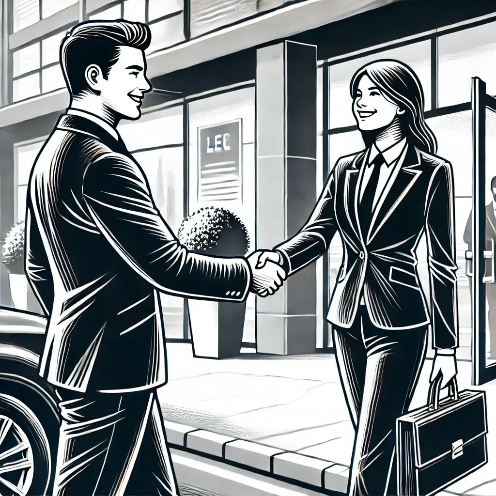 Salesperson shaking customers hand Salesperson shaking customers hand