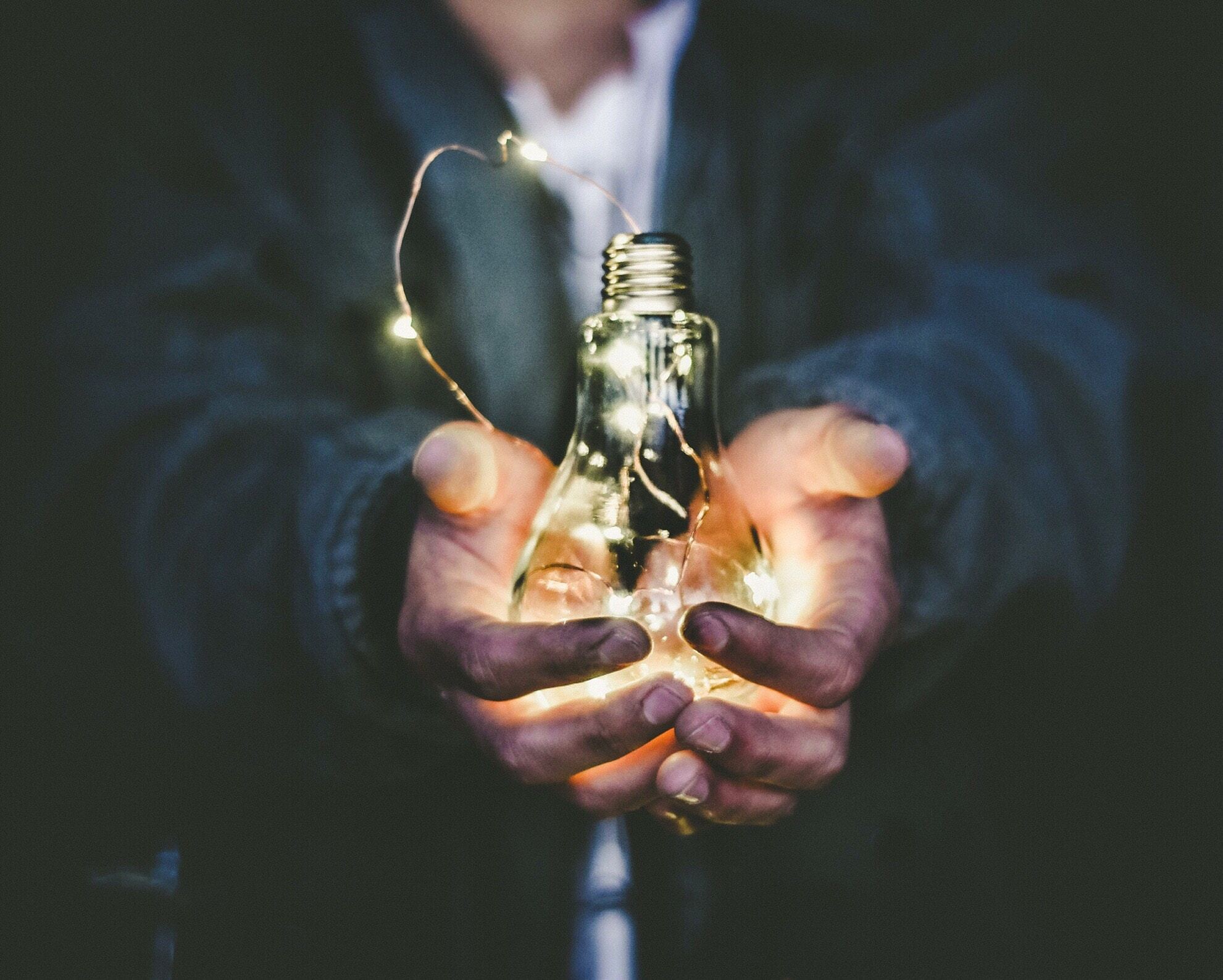 Leadership Light in leaders hand